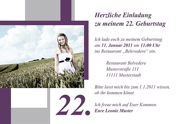 Individuelle Geburtstagseinladungen personalisierte Einladungen zum Geburtstag